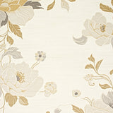 Ethereal Beige & Ivory Abstract Blossom Design for Interior(Ivory)