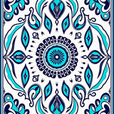 Enchanted Paisley Wonderland Artistic Heritage Mosaic (Blue)