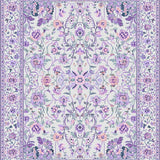 Floral Cat Inspired Area Rug(White)