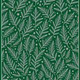 Holiday Evergreen Motif with Delicate Frostflake Embellishments(Green)