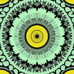 Sage Textile with Sunburst Petal Arrangements (Green) - ODIKA