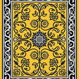 Traditional Ornamental Jacquard Botanical Scroll(Yellow)