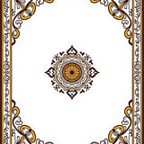 Heirloom Pagoda Crest with Flourishing Lotus Motif Border(White)