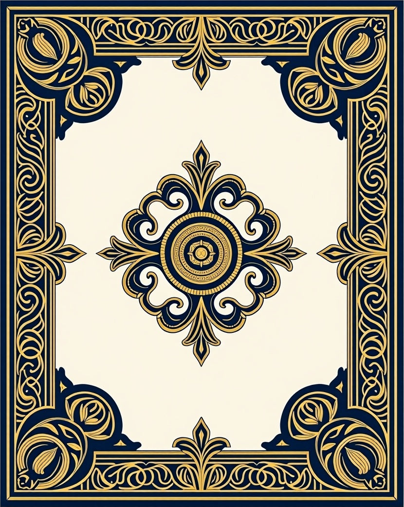 Luxurious Palatial Damask Scrollwork Grandeur Centerpiece (Gold) - ODIKA