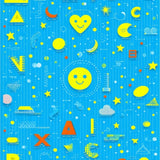 Playful Geometric Number and Shape Design(Blue)