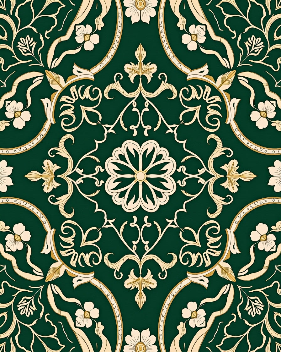 Elegant Botanical Vibrant Medallion (Green) - ODIKA