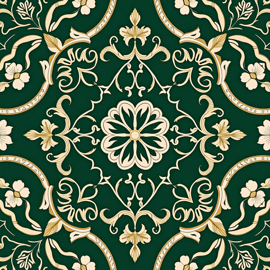 Elegant Botanical Vibrant Medallion (Green) - ODIKA