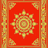 Boho Luxe with Swirling Baroque and Ornate Borders(Red)