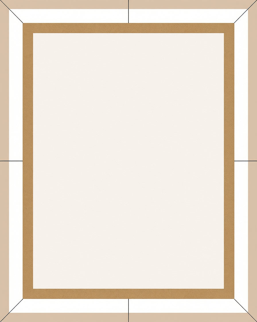 Bordered Maze Accent with Interlocking Lattice Framework Motifs (Beige) - ODIKA