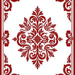 Timeless Elegance Faded Ornamental Damask Artistry (Red) - ODIKA