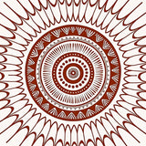 Retro Boho Ornamental Sunburst Filigree Design(Brown)