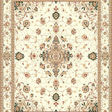 Elegant Beige Ivory Area with Ornate Medallion Design(Beige)