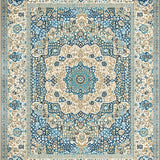 Artisan Inspired Beige and Sky Blue Area(Beige)