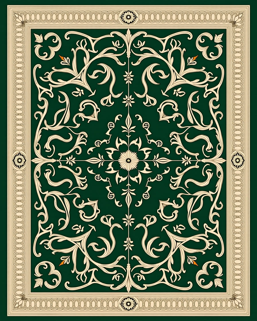 Classical with Ornamental Vine Scrollwork (Green) - ODIKA