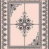 Boho Lattice Featuring Stylized Florals and Delicate Line Detailing(Pink)