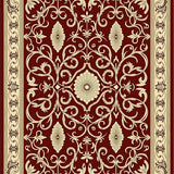 Elegant Ornamental Lattice with Repetitive Curved Vine and Floral(Red)