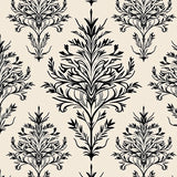 Chic Art Nouveau Floral Arrangement With Flowing Lines And Foliage (Ivory)