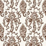 Paisley Teardrop Cascade with Swirling Vine Embellishments(Brown)