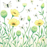 Enchanted Woodland Poppy Moth Mushroom Constellation Tapestry(Yellow)