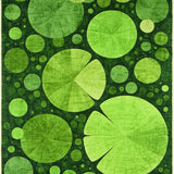 Frog Haven Playful Lily Pad Inspired Accent Green Rug(Green)