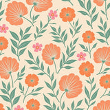 Retro Botanical Garden Artistic Print Elegant(Orange)