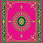 Verdant Cascade Medallion Interlocking Vintage Scrollwork Motifs (Pink) - ODIKA
