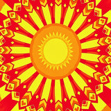 Sunburst Radial Contemporary Modern Artistic Path(Red)