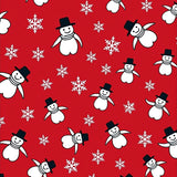 Festive Snowman Holiday with Falling Snowflakes Design(Red)