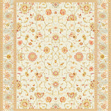 Oval Creamy Beige with Floral Motifs(Ivory)