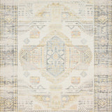 Boho Inspired Round Earthy Ivory & Light Beige Woven Accent Area(Ivory)