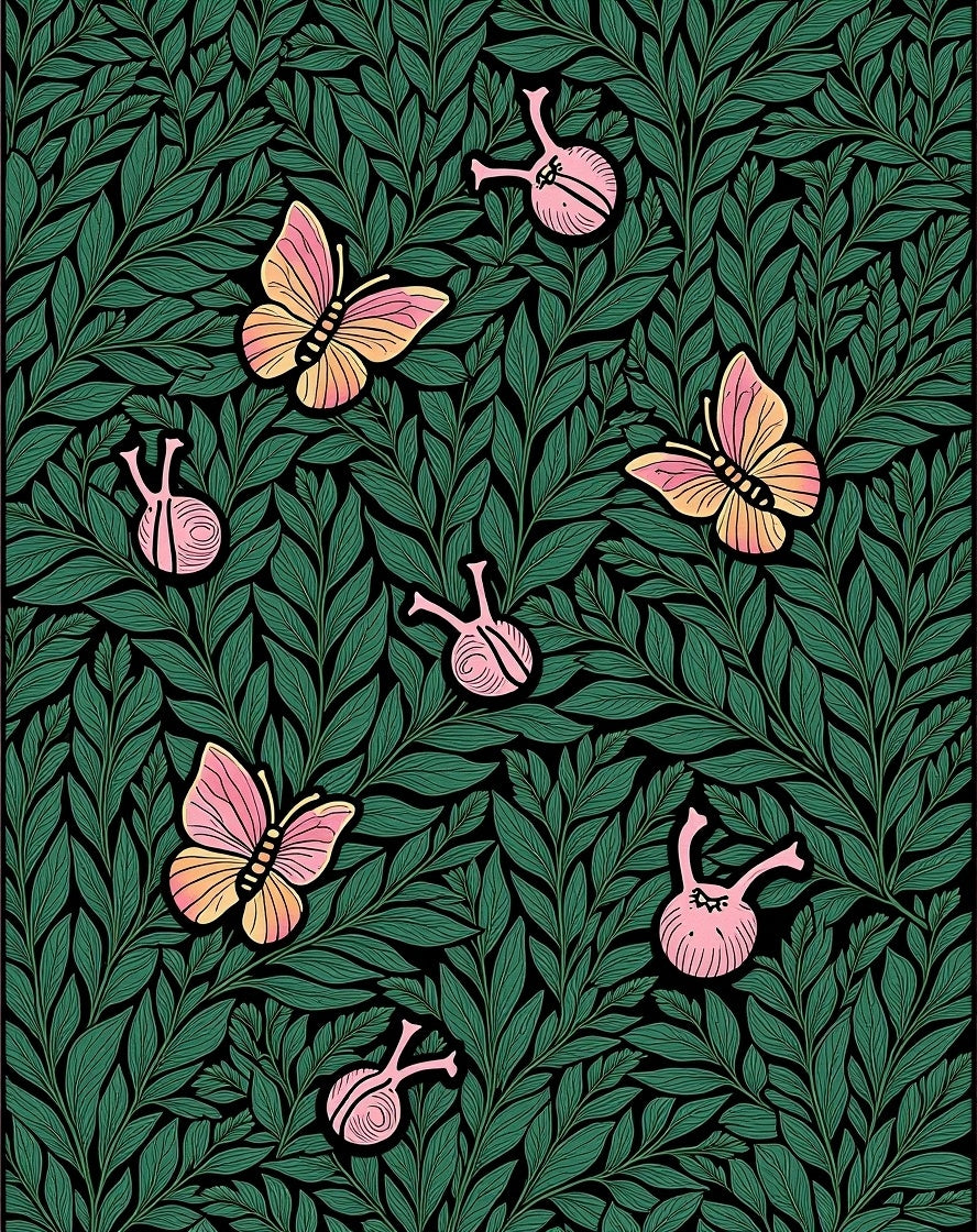 Mystical Woodland Creatures Amongst Lush Foliage (Green) - ODIKA