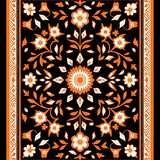 Damask Floral with Classic European Elegance(Black)