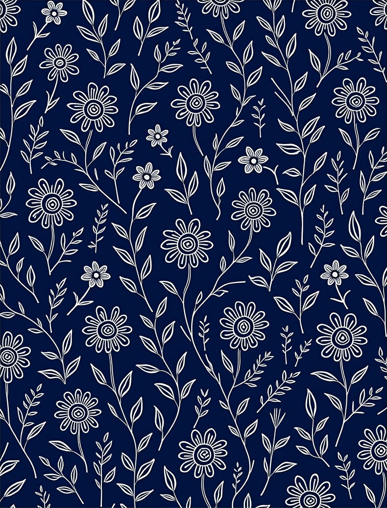 Midnight Bloom Floral Botanical Garden Print (Blue) - ODIKA