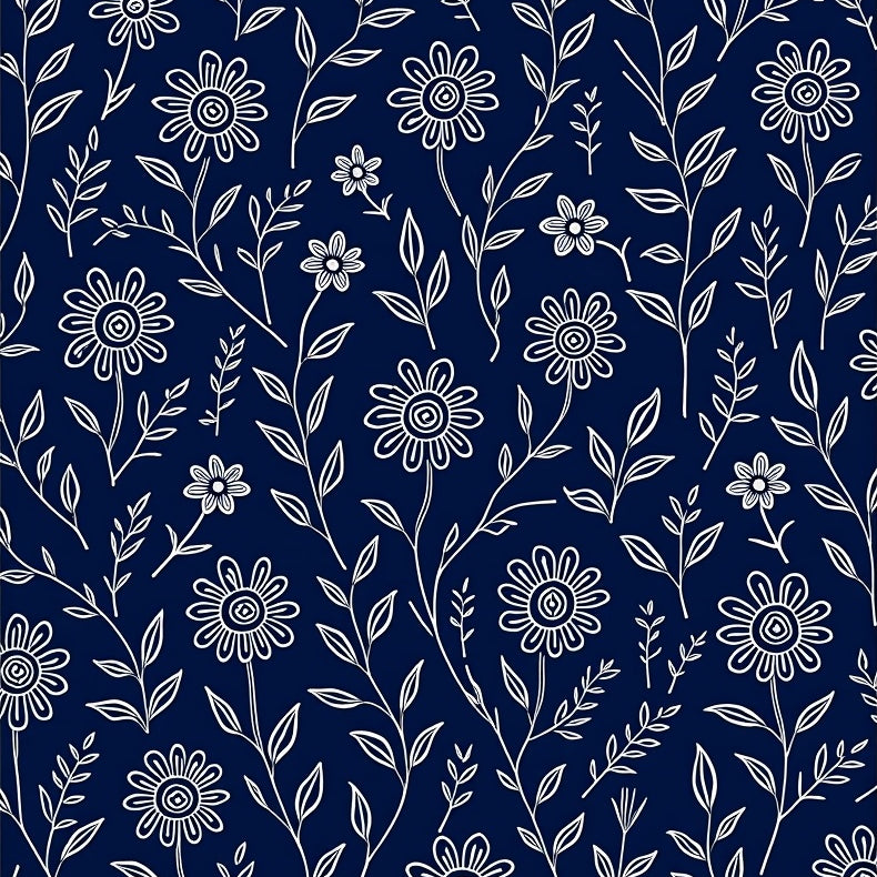 Midnight Bloom Floral Botanical Garden Print (Blue) - ODIKA