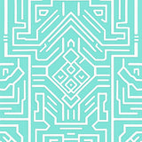 Maze Labyrinth Exotic Wanderlust Crosshatch(Blue)