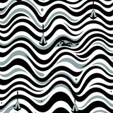 Sophisticated Zigzag Waves with Minimalist Symbol Accents (Black)