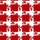 Holiday Tartan Plaid with Whimsical Reindeer Silhouettes(Red)