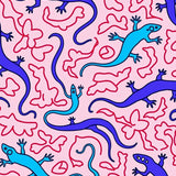 Joyful Amphibian Garden Amid Swirling Blossom Winds(Pink)