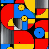 Round Music Record With Abstract Pop Rock Album Cover Art Design(Red)