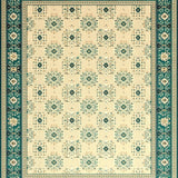 Geometric Vintage Area Beige & Teal(Beige)