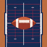 Gridiron Yard Lines Central Football Design(Blue)