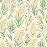 Feathered Plume Botanical Motif Pathway Covering (Ivory) - ODIKA