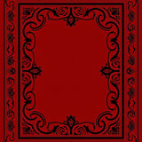 Haunted Skeleton Hands and Rose Blooms with Baroque Scrolls(Red)