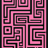 Avant Garde Labyrinth Maze Puzzle Contemporary Artistic (Pink)