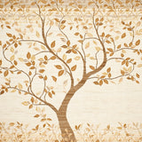 Durable Half Round with Tree of Life Silhouette and Earthy Neutrals(Beige)