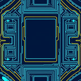 Futuristic Pixelated Strategy Board Maze Labyrinth (Blue)