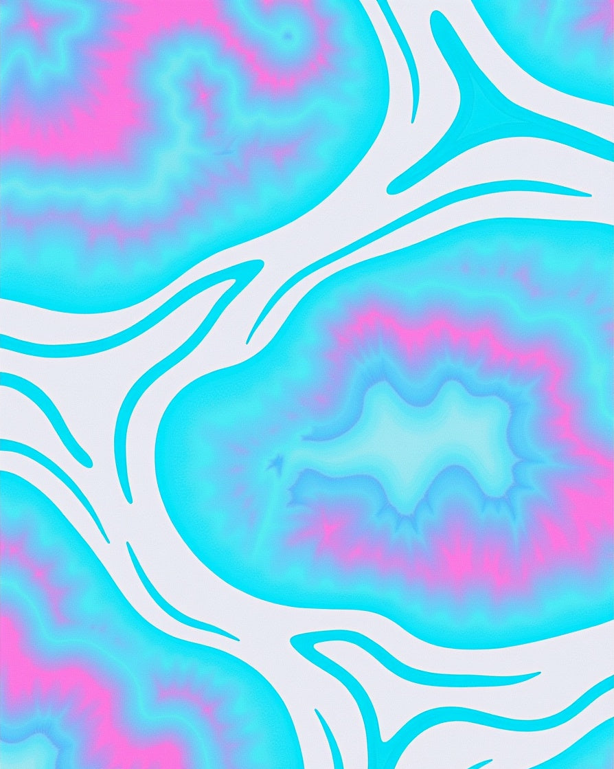 Mist Ombre Wave with Subtle Dreamscape Motifs (Blue) - ODIKA