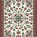 Traditional Paisley Medallion with Festive Holiday Motifs(Burgundy)