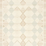 Elegant Geometric Diamond Runner with Durable Non Slip Backing(Beige)