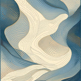 Elegant Abstract with Non Slip Backing for Modern Spaces(Blue)